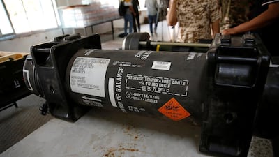 Members of forces allied to Libya's internationally recognized government display for media American Javelin anti-tank missiles, which were confiscated from eastern forces led by Khalifa Haftar in Gharyan, in Tripoli, Libya June 29, 2019. REUTERS/Ismail Zitouny