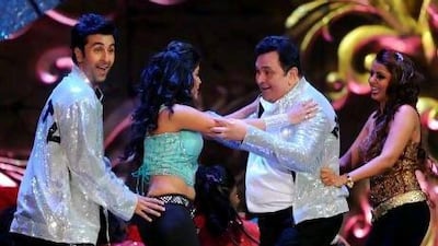 Ranbir Kapoor, left and his father Rishi Kapoor. Punit Paranjpe / AFP