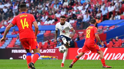 Jesse Lingard scores his second and England's third goal. Reuters