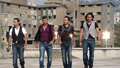 The boy band UTN1. From left, Artin Haroutiounian, Shant Garabedian, Akhland Raof and Hassan Ali Al Falluji. Courtesy UTN1