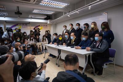Chairman of the Civic Party, Alan Leong, during a press conference in Hong Kong, China. Fifty Hong Kong opposition figures were arrested under the national security law in the largest operation yet against Beijing's critics, deepening a crackdown sweeping the financial hub. Getty Images