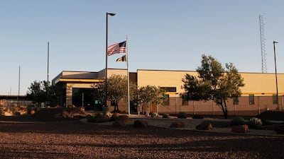 The entrance of a Border Patrol station in Clint, Texas where 250 migrant children were moved from this week. Cedar Attanasio / AP