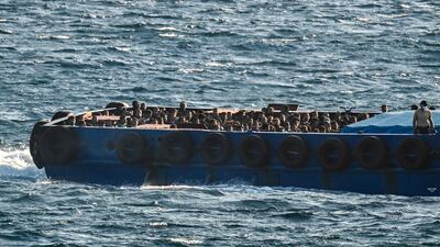 Migrants being transferred to Lavrio, south of Athens in Greece, from the island of Crete, where more than 2,000 people arrived from Libya in a matter of days. AFP