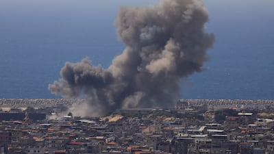 Air strikes pounded Beirut during what Israel called its biggest strikes on Lebanon of the war. Reuters