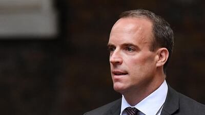 Dominic Raab was upbeat when delivering a summary of progress in the negotiations to parliament on its first day back after the summer break. EPA/ANDY RAIN
