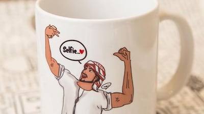 A coffee cup from the Patatello cafe in Fujairah. Antonie Robertson / The National