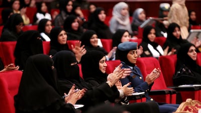 Emirati women attending a Women's Day in Abu Dhabi in 2015. Christopher Pike / The National
