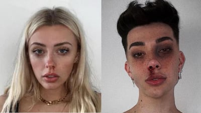 Corinna Kopf and James Charles are among the influencers who have tried the TikTok mugshot challenge. Corinna Kopf/James Charles/TikTok