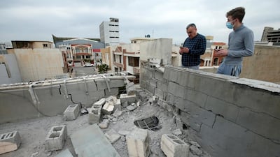 A building damaged in the rocket attack on US led forces near Erbil International Airport in Iraq. Reuters