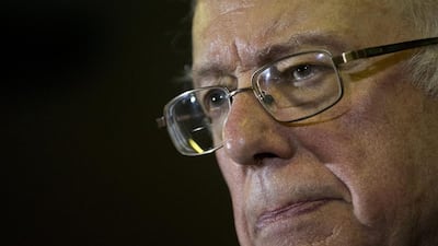 Democratic presidential candidate Bernie Sanders pauses while speaking at a campaign event in Clinton, Iowa. Jae C. Hong / AP Photo