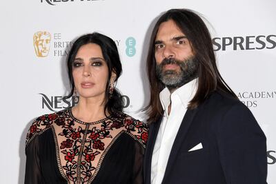 Nadine Labaki and her husband, Khaled Mouzanar, attend the Baftas nominees party on February 9, 2019. Getty Images