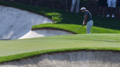 Francesco Molinari of Italy takes a shot during the DP World Tour Championship at Jumeirah Golf Estates in Dubai. AFP