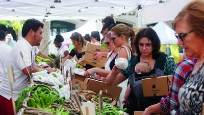 Shoppers at the Ripe market at The Collection at The St Regis Saadiyat Island Resort in Abu Dhabi. Christopher Pike / The National