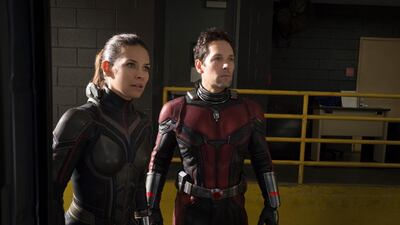 Evangeline Lilly and Paul Rudd in a scene from 'Ant-Man and the Wasp'. AP