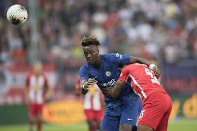 Te likes of Tammy Abraham, left, and Mason Mount are attacking talents who have made strong cases on loan in the Championship. Andreas Schaad / Getty Images