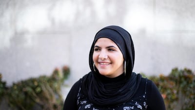 ABU DHABI, UNITED ARAB EMIRATES. 7 JANUARY 2020. Sarah Afaneh wears a shoulder throw hijab. (Photo: Reem Mohammed/The National) Reporter: Section: