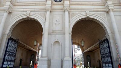 The gates of the Ritz-Carlton hotel are seen open in Riyadh, Saudi Arabia, on February 11, 2018. Faisal Al Nasser / Reuters