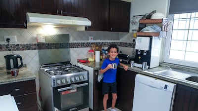 The kitchen at the family's home in Dubai