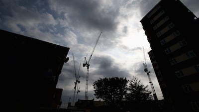 General view of cranes outside the stadium during the Premier League match between Tottenham Hotspur and Liverpool at White Hart Lane. Jan Kruger / Getty Images