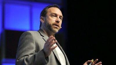 Jimmy Wales, co-founder of Wikipedia, speaks at the Tijuana Innovadora 2010 Speaker Series in Tijuana, Mexico, on Wednesday, Oct. 13, 2010. Wales won the 2011 Gottlieb Duttweiler Prize worth 100,000 Swiss Francs ($104,000) for democratising the access to knowledge through Wikipedia. Photographer: David Maung/Bloomberg *** Local Caption *** Jimmy Wales