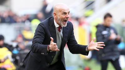 AC Milan manager Stefano Pioli gives intsructions for the touchline. EPA