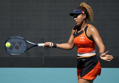 Naomi Osaka outclassed Astra Sharma to reach the second round at the Miami Open. AFP