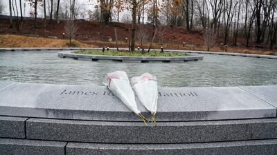 Flowers at the Sandy Hook Permanent Memorial. Reuters