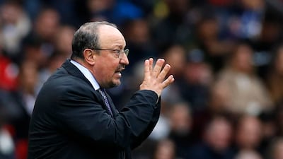 Everton manager Rafael Benitez issues instructions to his players from the touchline. Reuters