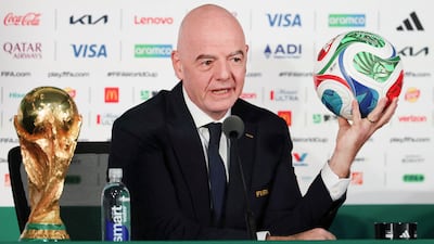 Fifa president Gianni Infantino holds a press conference in Mexico City on June 10, 2026. AFP