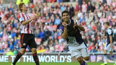 Luis Suarez has scored seven times in six appearances against Sunderland. Andrew Yates / AFP