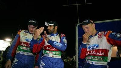 Sheikh Khalid Al Qassimi, centre, was saddened by the news of Theyab Awana’s death: “We are a small country and this kind of tragedy hurts us, to lose someone so gifted, who, as a sportsperson, had the ability to make people happy and had such a good future ahead of him”.