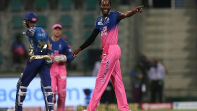 Jofra Archer – 6. It seems bizarre Rajasthan don’t use him immediately at the start of the innings. Sent down an ugly beamer to Hardik Pandya late on. Sportzpics for BCCI