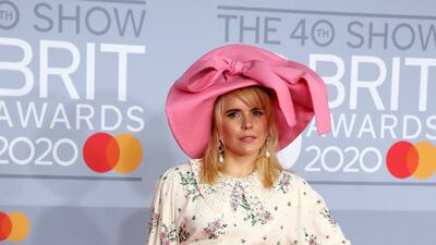 Paloma Faith arrives at the Brit Awards 2020 at The O2 Arena on Tuesday, February 18, 2020 in London, England. AP