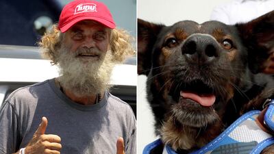 Tim Shaddock and Bella. AFP