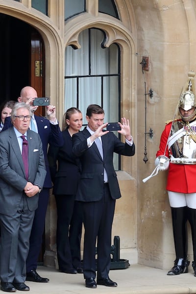 James Roscoe, UK charge d'affaires in Washington, photographs preparations for the ceremonial welcome at Windsor Castle. PA