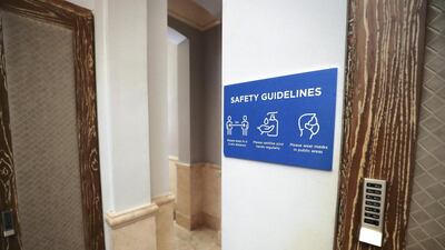 Signs displaying the new health and safety guidelines can be found throughout the spa.