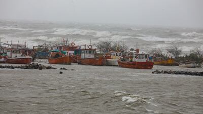 Visitors are banned from venturing to the beach in Mandvi as a precautionary measure due to the storm. EPA