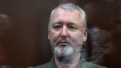 Former FSB officer Igor Girkin attends a court hearing in Moscow. EPA