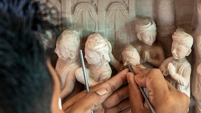 About 2,000 artisans in India are making statues that will be fitted in the UAE's first hand-carved Hindu temple. Photo: Baps Hindu Mandir