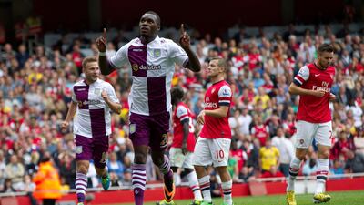 2013: Arsenal 1 Aston Villa 3 - Boos rang out for Arsene Wenger as Arsenal kicked off the season with an embarrassing home defeat. Christian Benteke scored twice for Villa and the loss had such an impact that the normally cautious Wenger went into the transfer market and splashed out on Mesut Ozil. Arsenal recovered, topped the table for some time and also won the FA Cup. Getty