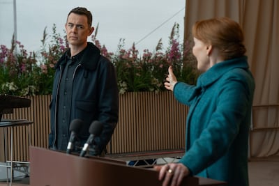 Colin Hanks, left, and Laura Innes in Silo season three. Photo: Apple TV