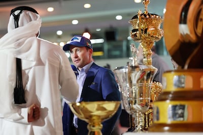 UAE champion jockey and Dubai World Cup winner Tadhg O'Shea during the draw ceremony at Meydan. Chris Whiteoak / The National