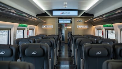 A coach inside Etihad Rail passenger train