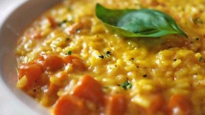 Pumpkin risotto is the perfect winter dish, even in a relatively warm climate.