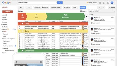 Screen grab of Streak for Google mail.