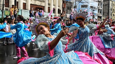 Dancers perform during the blessing of Black Nazarene replicas at Quiapo in Manila, ahead of the annual Catholic festival on January 9, in the Philippines. AFP