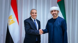 UAE Foreign Minister Sheikh Abdullah bin Zayed Al Nahyan meets Egyptian Foreign Minister Badr Abdelatty in Al Ain on Sunday. Photo: Egypt's Foreign Ministry.