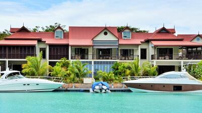 Each home comes with its own yacht parking space. The 130-acre property includes 40 acres of private waterways. Courtesy Eden Island