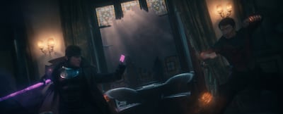 Gambit, played by Channing Tatum, clashes with Simu Liu’s Shang-Chi in one of the trailer’s unexpected battles between heroes from different parts of the Marvel universe. Photo: Marvel Studios