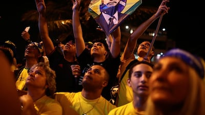 Supporters of Jair Bolsonaro react in Rio de Janeiro, Brazil October 28, 2018. REUTERS